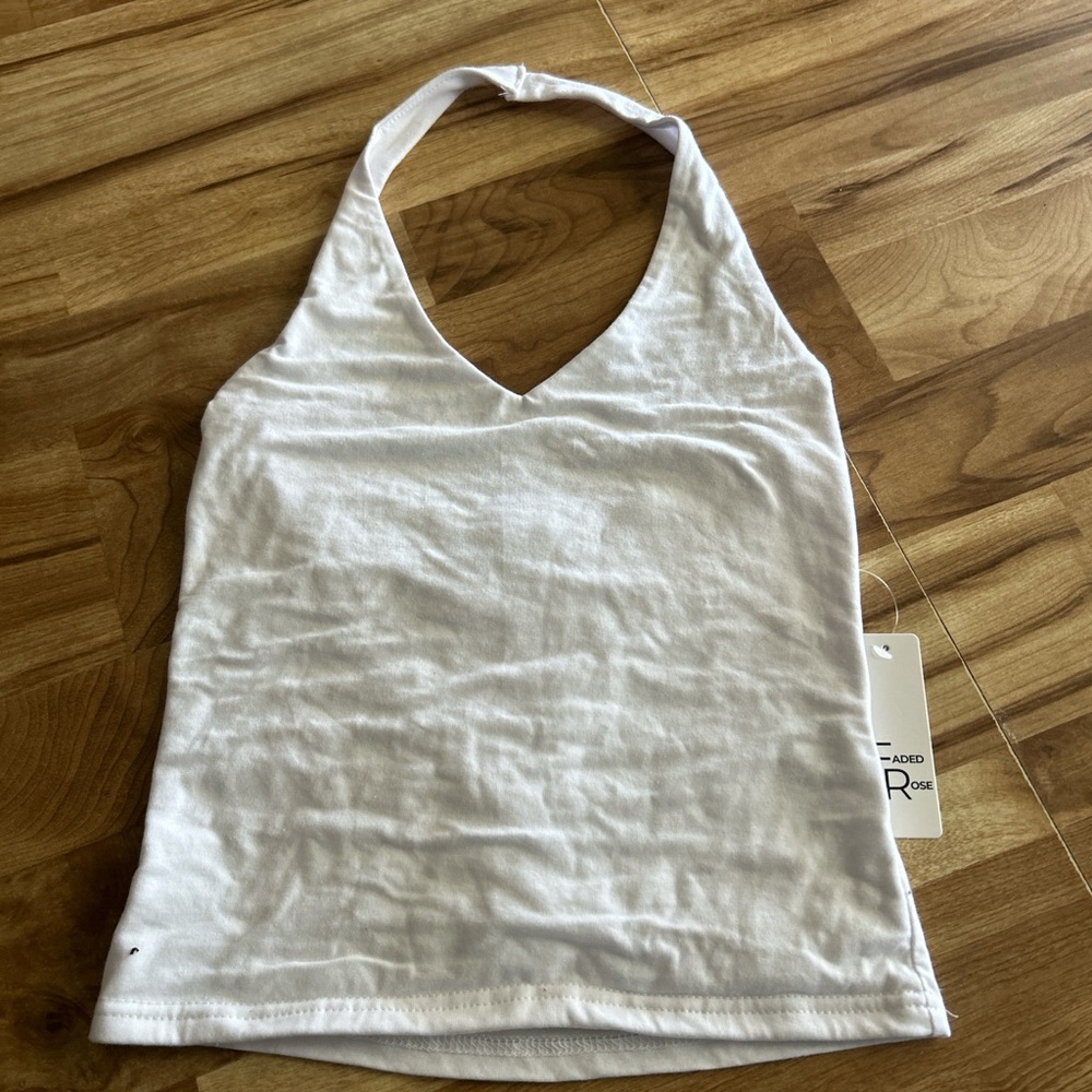 White Halter Neck Top